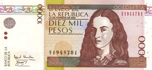 10000 colombian pesos