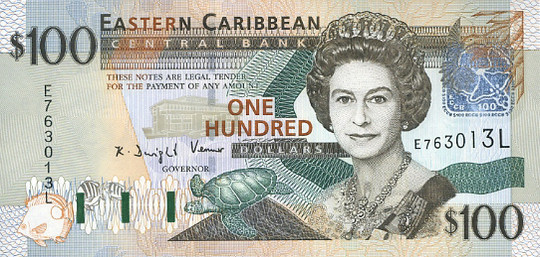 100 east caribbean dollars